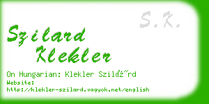 szilard klekler business card